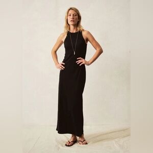 Buck Mason Surplus Rib Maxi Dress Black. Size Medium.